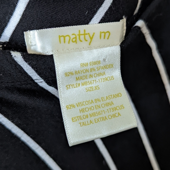 Matty M black long skirt with geometric lines - Picture 5 of 6